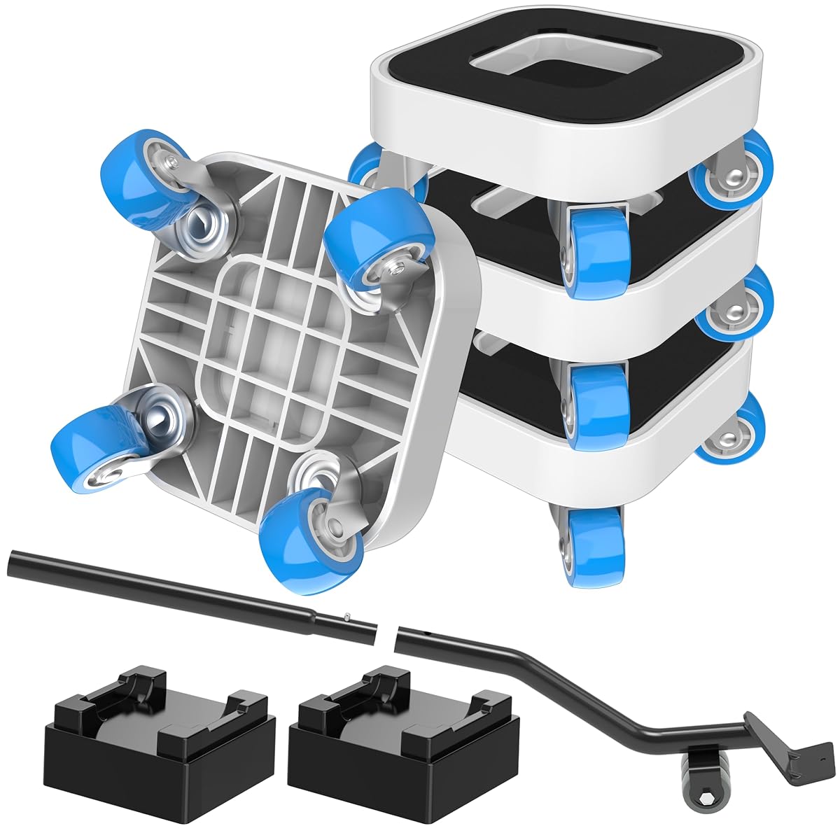 New Upgrade Furniture Sliders, Furniture Movers with Wheels, Furniture Lift Mover Tool Set with 360° Rotatable Wheels, Furniture Dolly for Moving Heavy Duty Sofa, Bed, Load Capacity Up to 750lb