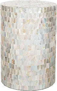 Safavieh Home Collection Ariel Multi Blue Square Mosaic Round Stool