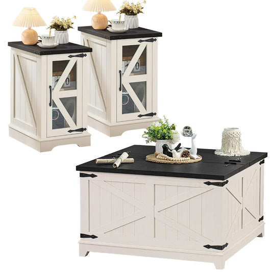 Farmhouse Coffee Table Sets 3 Pieces