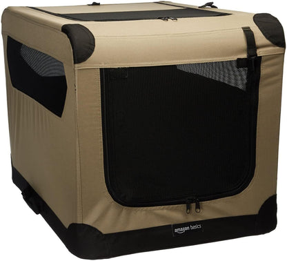 Portable Folding Soft Dog Crate, Double Door, Collapsible Travel Kennel