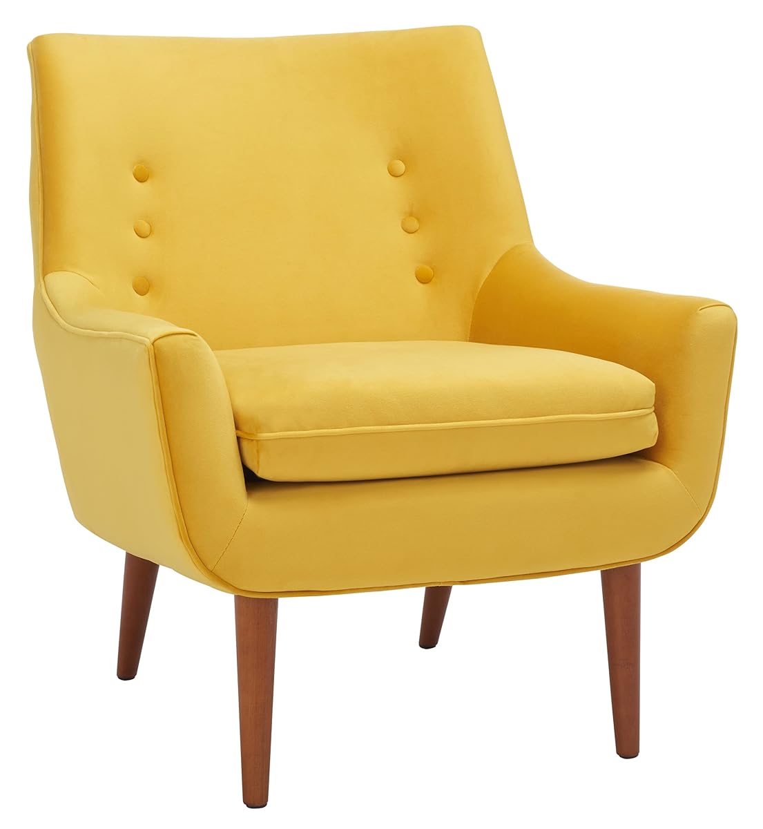 SAFAVIEH Home Collection Amina Mid-Century Modern Gold Velvet Accent Chair