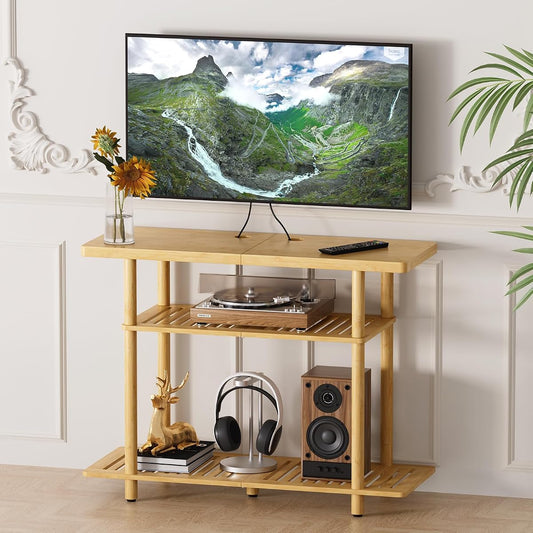 Bamboo TV Stand, Small TV Stands for up to 32 Inch
