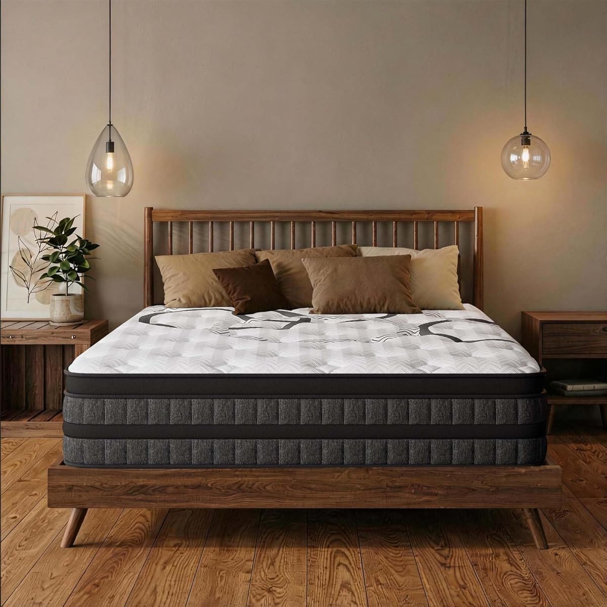 Full Size Mattress 12 Inch Full Mattress Hybrid with Memory Foam and Pocket Springs for Motion Isolation Breathable and Cooling Comfort Medium Firm Support Fiberglass Free