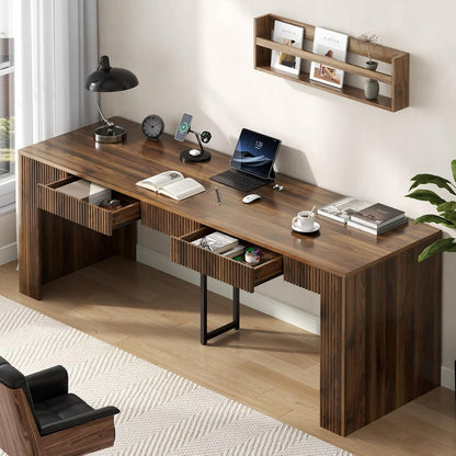 78.74" Executive Desk, Large Office Desk with 2 Drawer