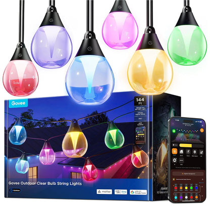 Govee Clear Bulb Outdoor String Lights 144ft
