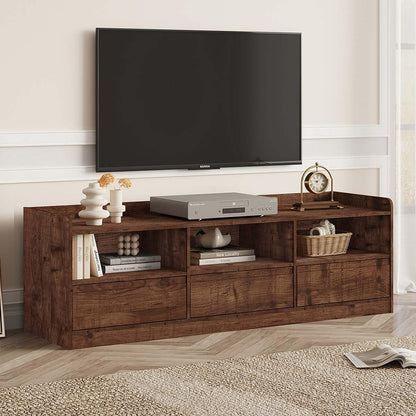 Farmhouse TV Stand for 55/60/65 Inch TVs, Entertainment Center with Storage