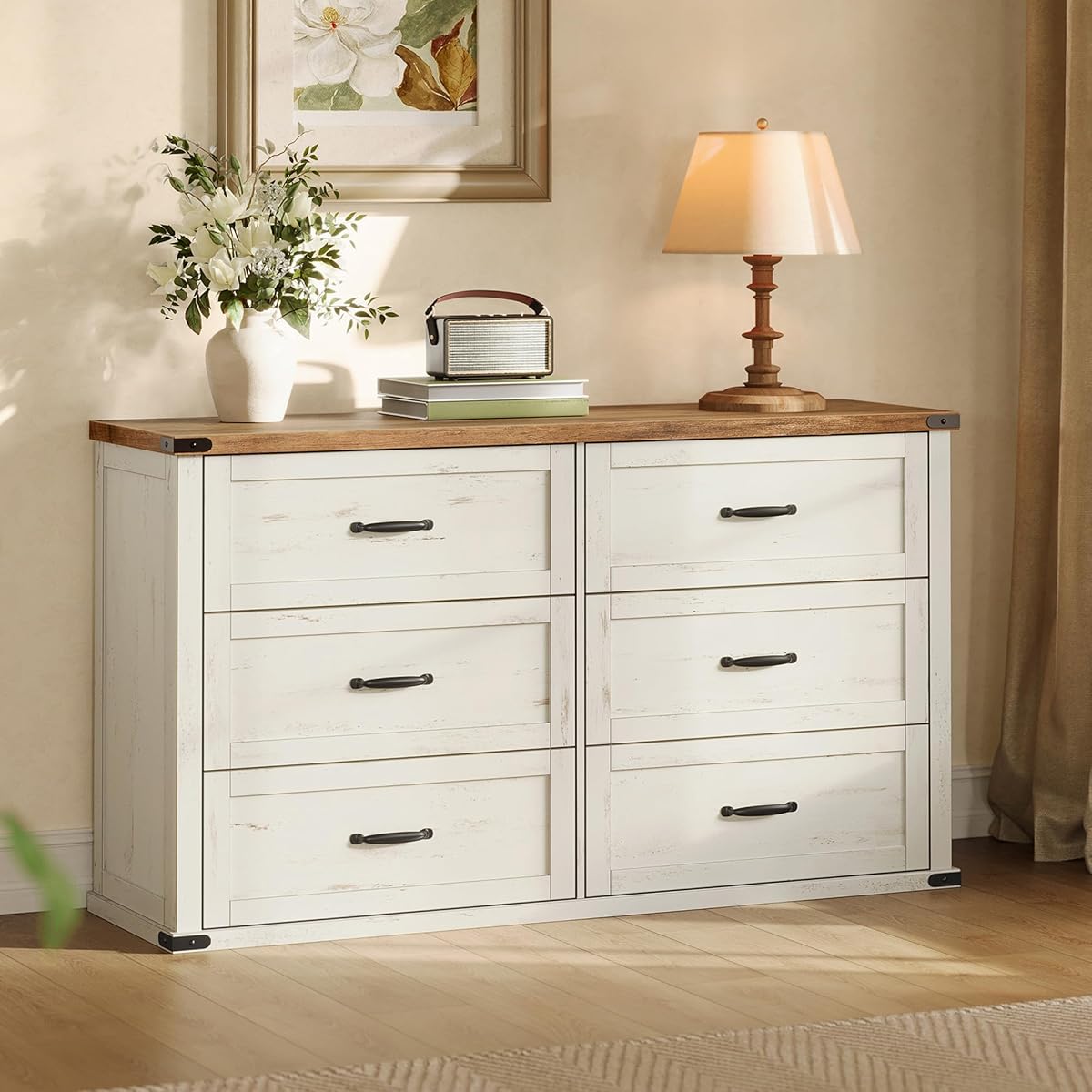 Modern 6-Drawer Dresser, Clothes Storage Cabinet