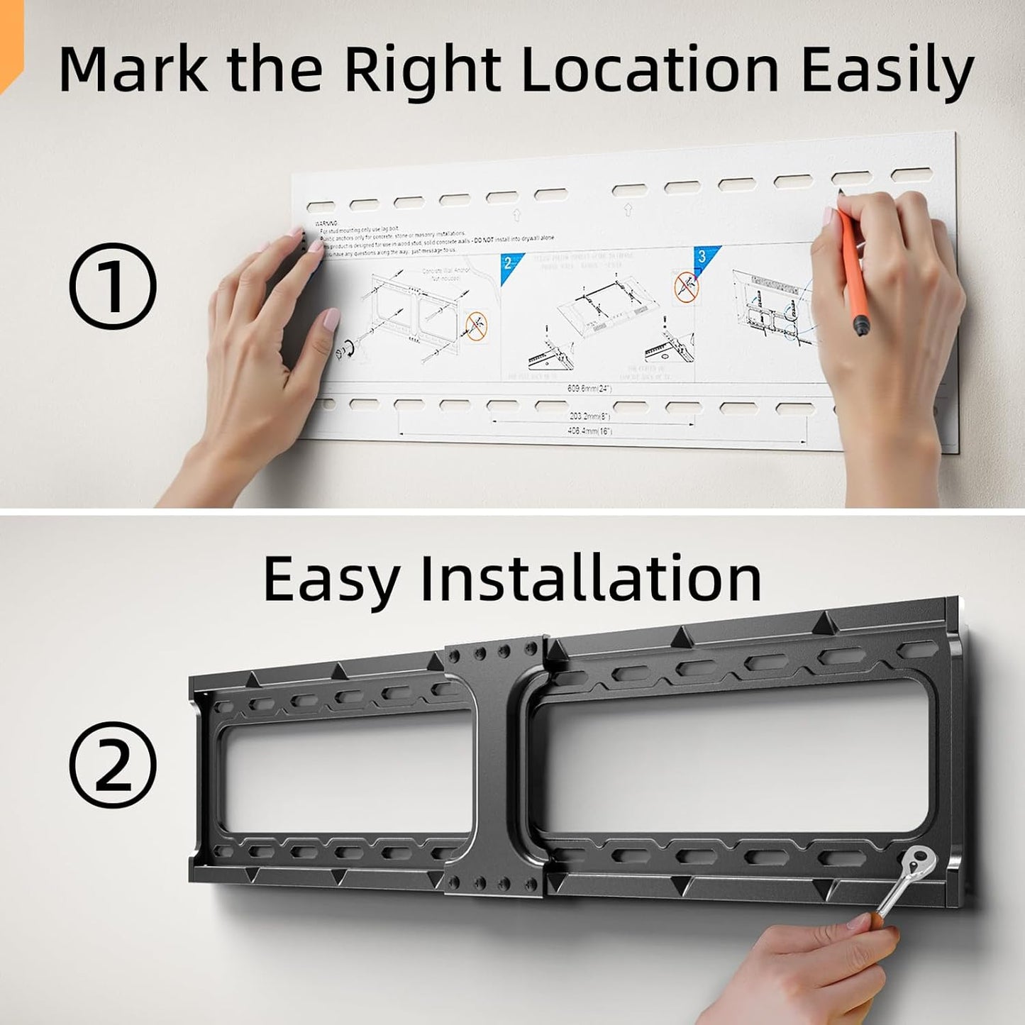 55 65 75 85 Inch Tilting TV Wall Mount for 32-90 '' Tvs, Low Profile TV Mount Bracket, Safe Lock & Quick Release, Max VESA 600X400Mm, 24 Inch Studs,132 Lbs, Fit Most 55+ 75+ 85+ 86 Tvs