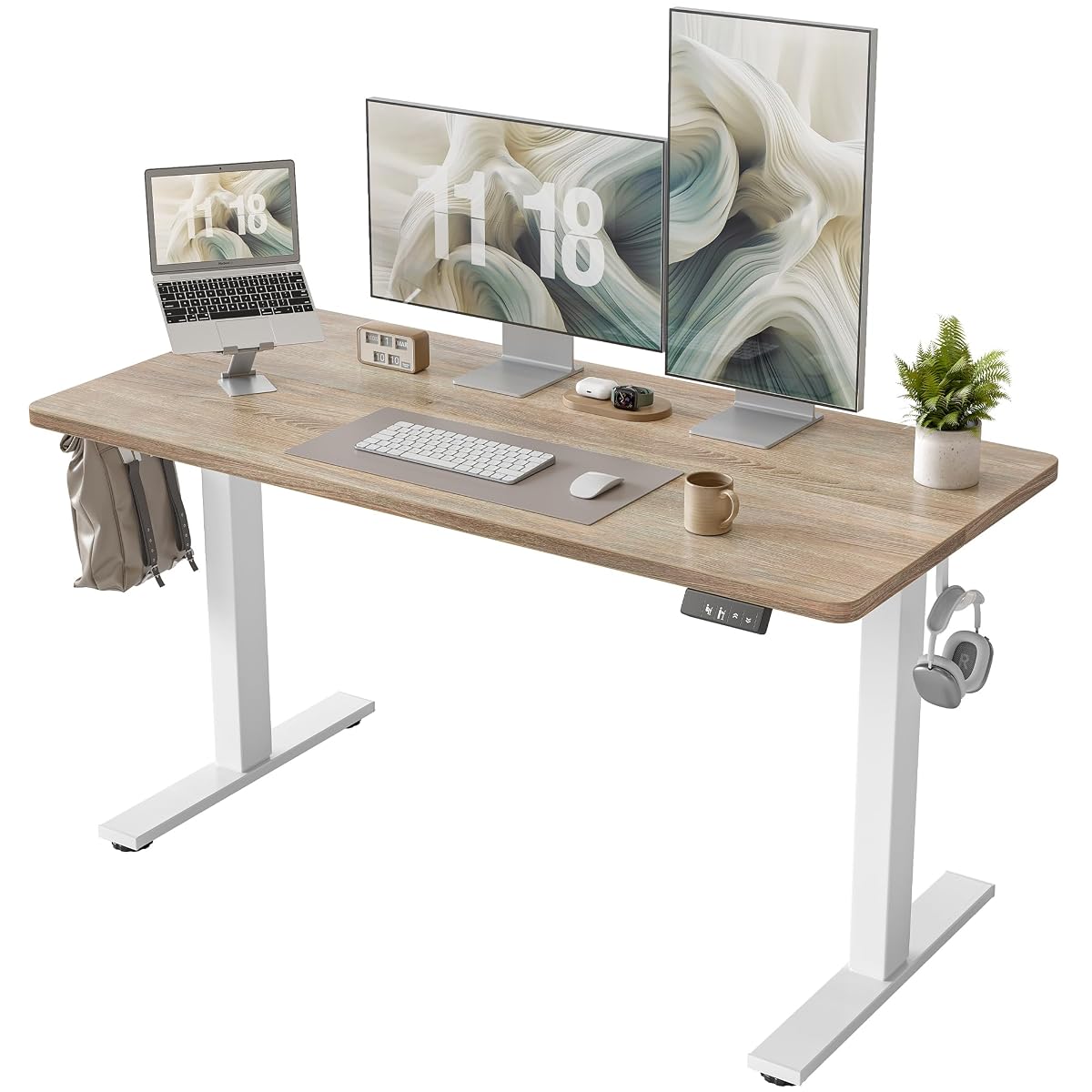 Height Adjustable Electric Standing Desk, 55 x 24 inch, Sit Stand Up Desk