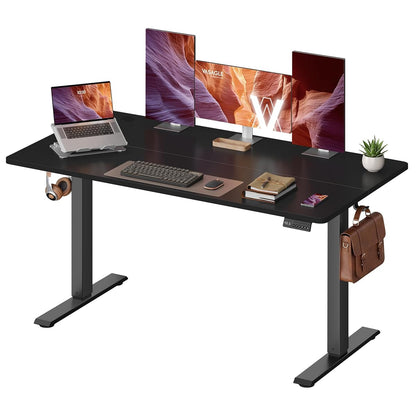 VASAGLE Electric Standing Desk, 55.1 x 27.6 Inches Height Adjustable Desk, Sedentary Reminder, 4 Memory Heights, for Home Office, Ink Black ULSD315BZ020S