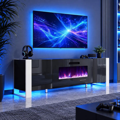 70" Modern Fireplace TV Stand with 36" Electric Fireplace