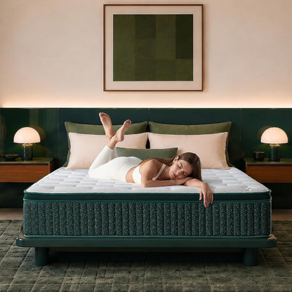 14 Inch Queen Hybrid Mattress, Cooling Gel Foam, Pocket Coils, Edge Support