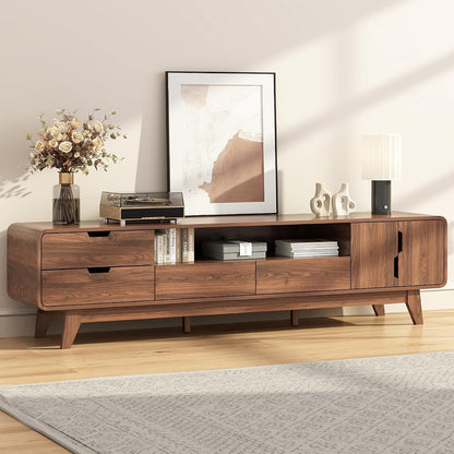 75" TV Stand, Mid Century Modern TV Stand for 85 Inch TV