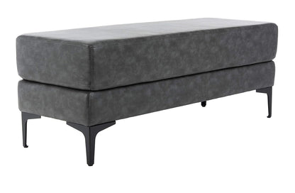 Safavieh Home Elise 48-inch Grey Faux Leather and Black Rectangular Bench