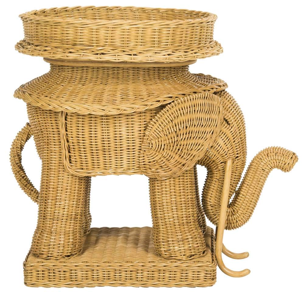 SAFAVIEH Home Collection – Balford Rattan Storage Accent Table with Tray, Fully Assembled, Natural Modern Side Table for Living Room (SEA7038A)