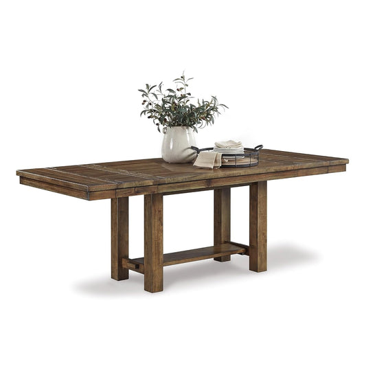 Signature Design by Ashley Moriville Rectangular Dining Extension Table, 2 Extension Leaves, Seats 8, 36" W x 86" D x 30.13" H, Wood & Acacia Veneer, Brown