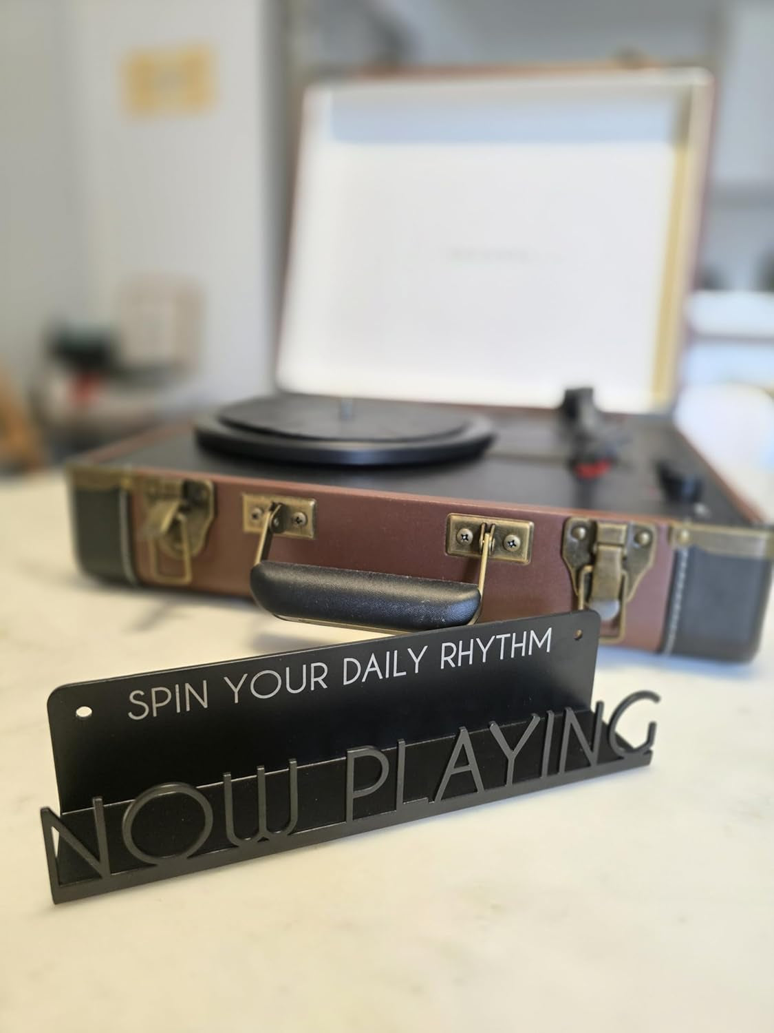 Now Playing Vinyl Record Stand Wall Mount | Black Steel Vinyl Wall Mount | Record Wall Display Stand | Record Holder | Gift Ideas for Vinyl Music Lover | Christmas Holiday Gift