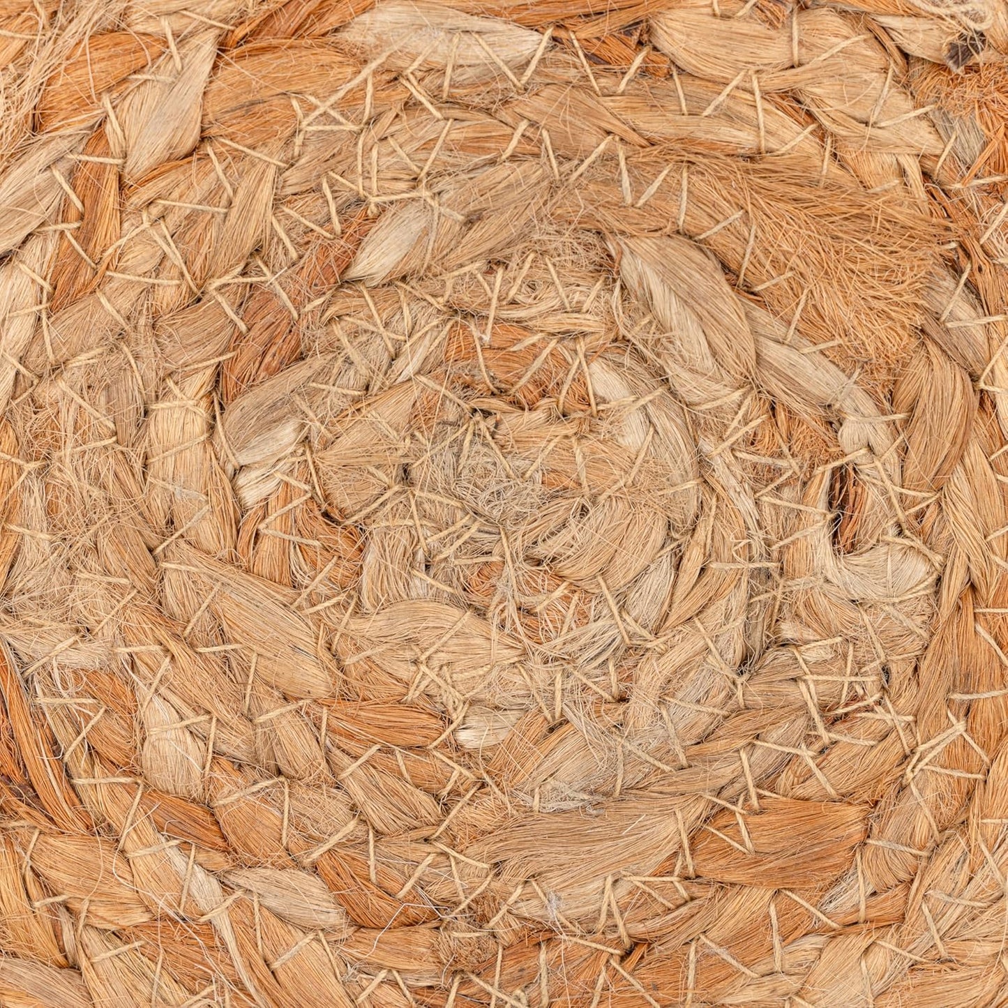 round Pouf Ottoman Footrest, Natural Jute Woven, Boho Pouf, Bohemian Style Casual Seating for Living Room, Bedroom, Patio Decor 19"X 19"X 10.5"