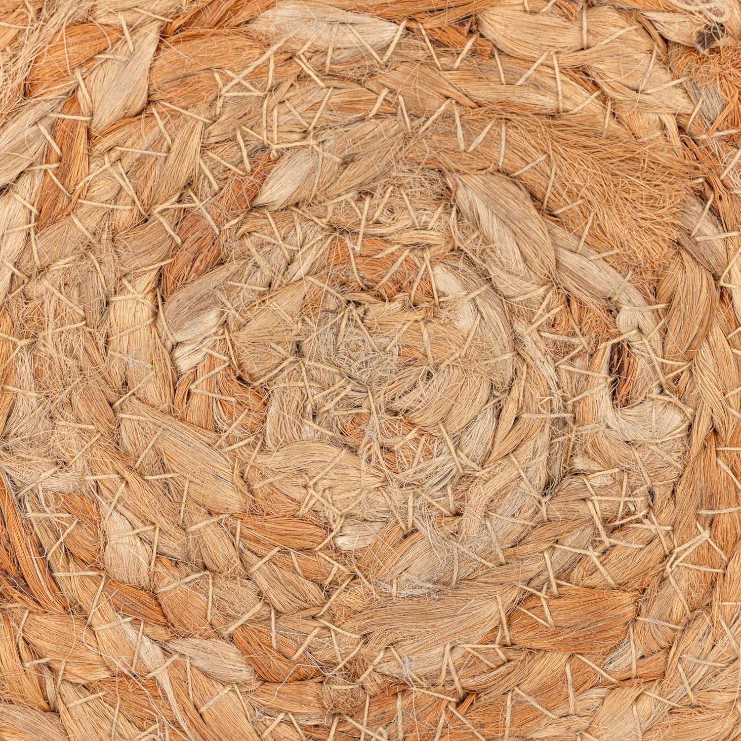 round Pouf Ottoman Footrest, Natural Jute Woven, Boho Pouf, Bohemian Style Casual Seating for Living Room, Bedroom, Patio Decor 19"X 19"X 10.5"