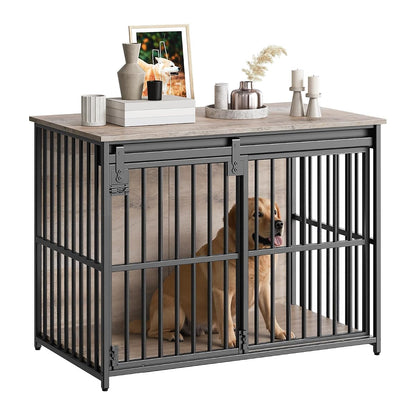 Dog Crate Furniture, 36.6" Heavy Duty Dog Kennel with Sliding Barn Door