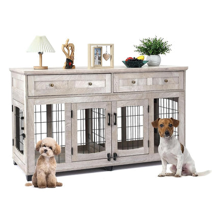 Dog Crate Furniture with 5 Doors