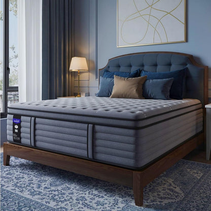 (Luxury Hotel) 18 Inch Hybrid Queen Size Mattress in a Box, Firm Feel