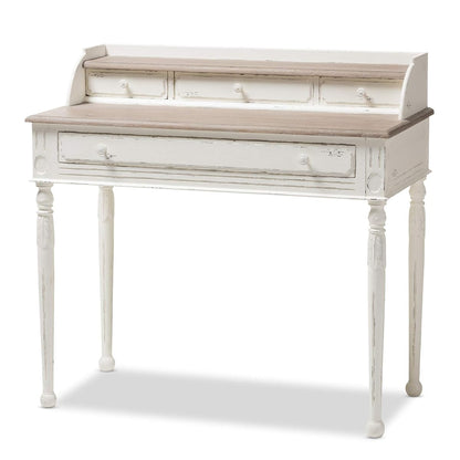 Anjou Traditional French Accent Writing Desk, White