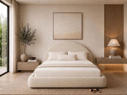 New Round Bed Upholstered Bed Frame –Washable Zip Cover