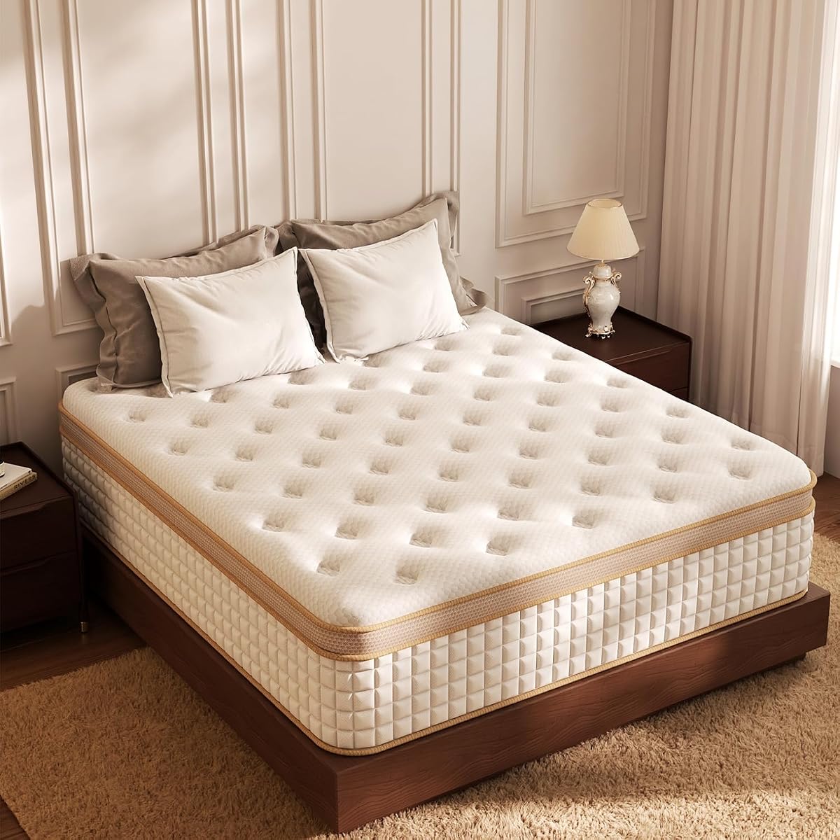Luxury Full Size Mattress, 10 Inch Hybrid Mattress in a Box, Medium Firm