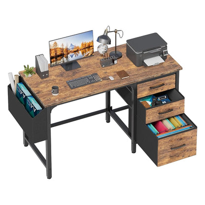 Computer Desk with File Drawers Cabinet