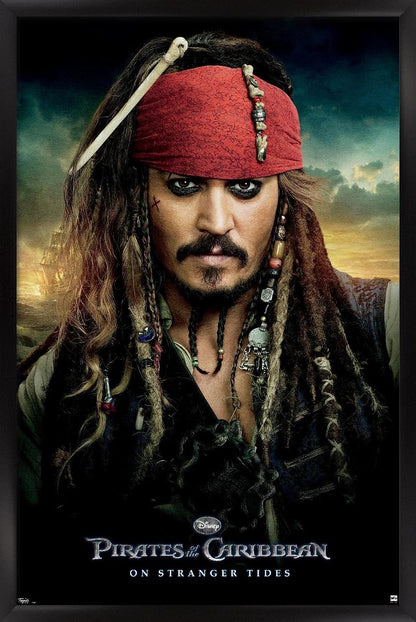 Disney Pirates of the Caribbean: On Stranger Tides - One Sheet Wall Poster, 22.375" x 34", Black Framed Version