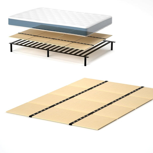 Heavy Duty Bed Panels Foldable Box Spring,Bed Support Slats,Twin Bed Board Under Mattress Support(57'x 80' Queen Size)