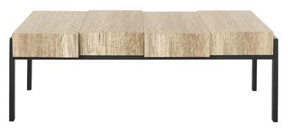 Alexander Multi Brown & Black Rectangular Accent Table with Metal Frame