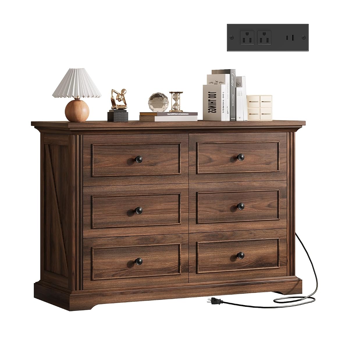 Farmhouse 6 Drawer Dresser for Bedroom
