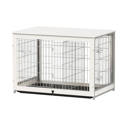Wooden Dog Crate Furniture with Divider Panel