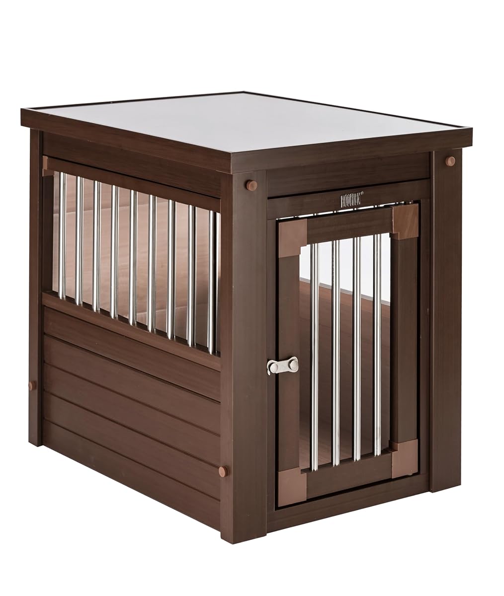 New Age Pet® ECOFLEX® Small Furniture Style Dog Crate & End Table, Brown