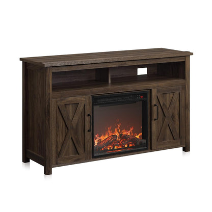 Corin 48" TV Stand with 18" Electric Fireplace - Dark Walnut