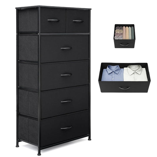Tall Dresser for Bedroom, Fabric Storage Tower with 6 Drawers