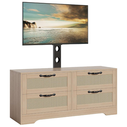 Modern Farmhouse TV Stand with Adjustable Mount Fits TVs to 70"