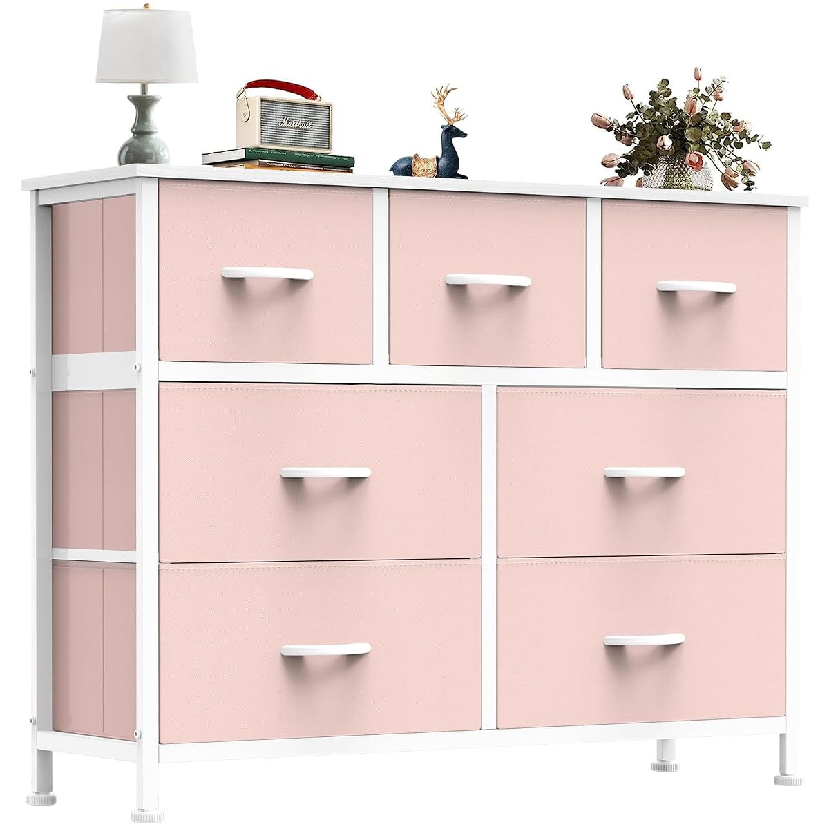 7 Drawer Fabric Dresser, Storage Tower for Bedroom and Closet