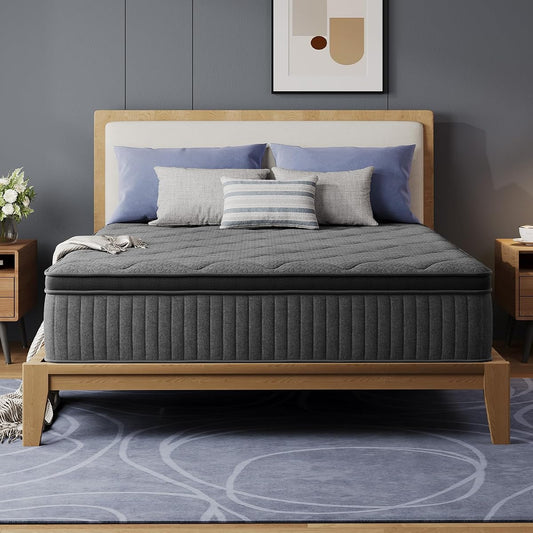 10 Inch Full Size Mattress, Medium Firm Hybrid Mattress in a Box