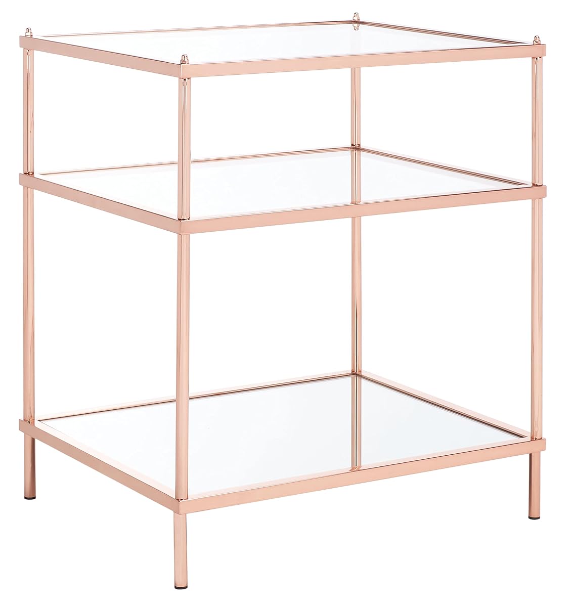 Safavieh Home Collection ACC6203 Accent Table, Rose Gold/Glass
