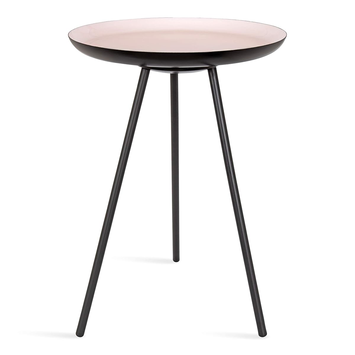 Laranya Modern Side Table, 15" x 15" x 22.5", Pink and Black, Glam Minimalist End Table