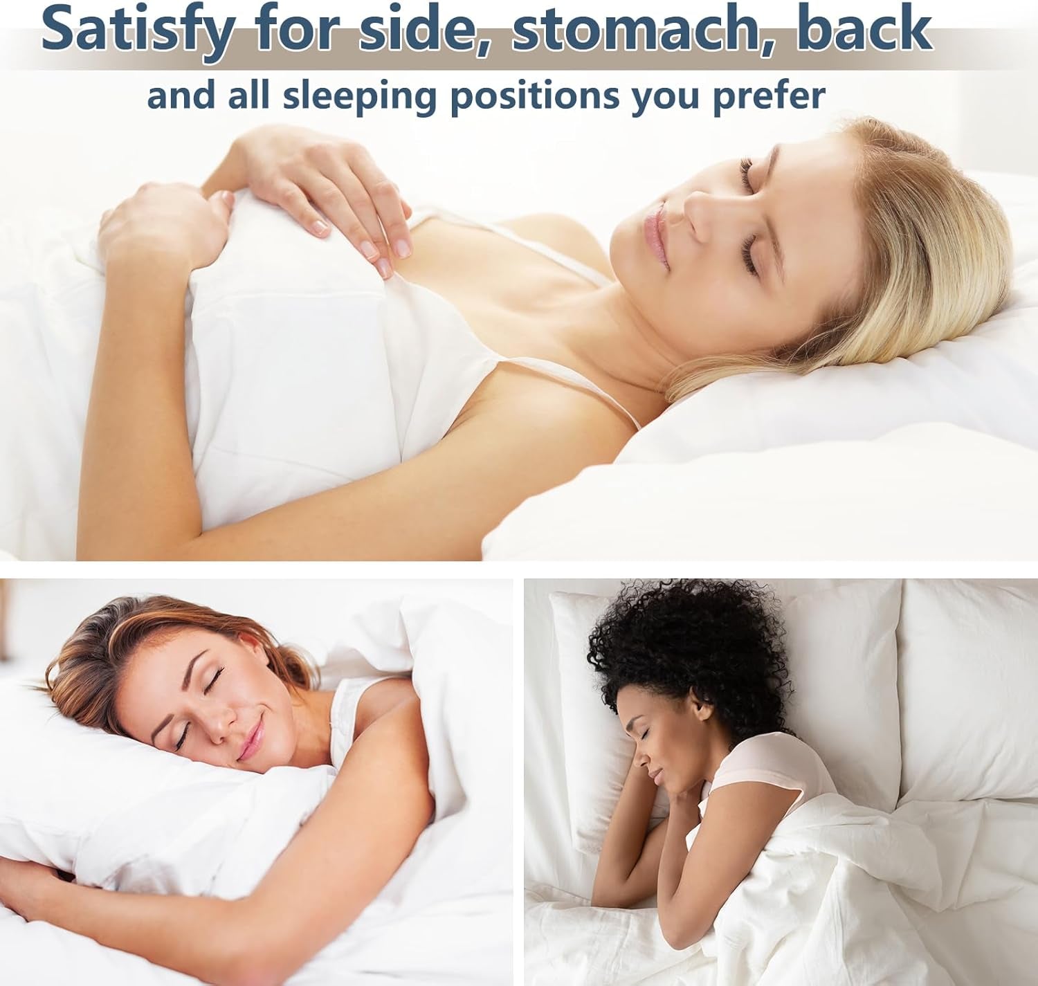 Soft Supportive Bed Pillows for Side and Back Sleepers, Oeko-Tex Certified down Alternative Filling, Hotel Quality Fluffy Sleeping Pillow, White, King - 19" X 34", 4 Pack