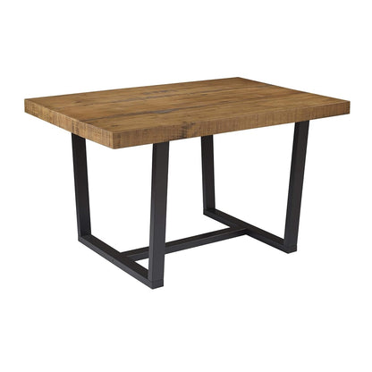 Durango Distressed Solid Wood Dining Table, 52 Inch, Rustic Oak