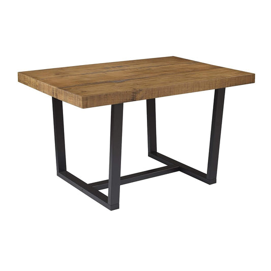 Durango Distressed Solid Wood Dining Table, 52 Inch, Rustic Oak