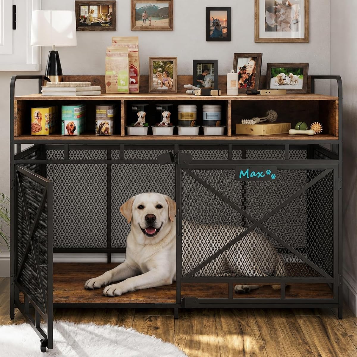Dog Crate Furniture, 48" Heavy Duty Wooden Dog Crate End Table
