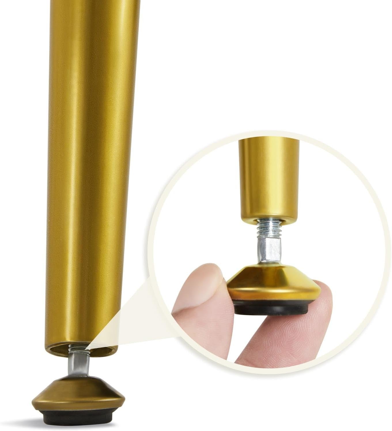 Modern Ottoman Bench Boucle Bench Upholstered Footrest for Living Room with Gold Metal Legs and Padded Seat Ivory