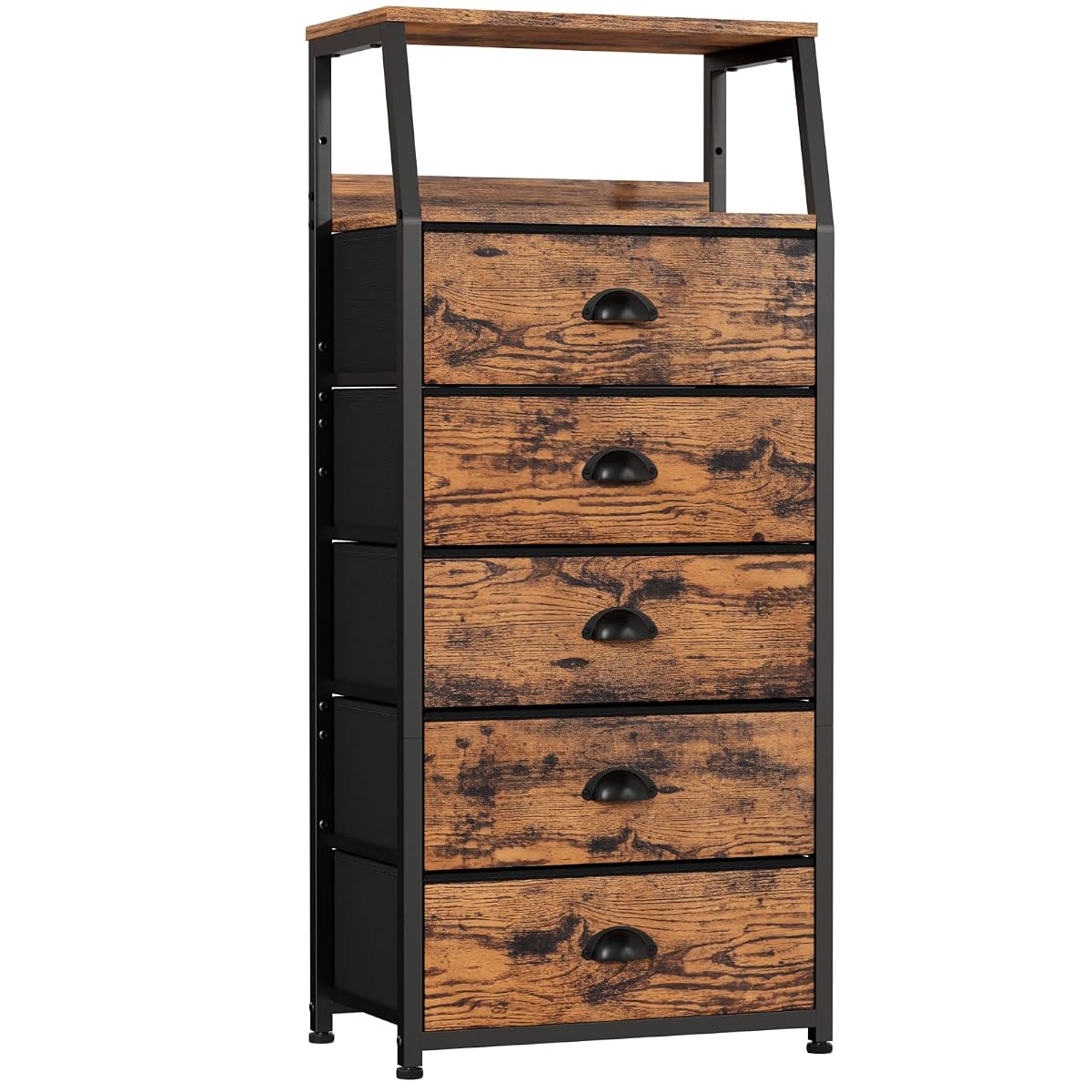 Dresser for Bedroom, 5 Drawers Tall Nightstand, Chest of Drawers