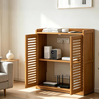 Wifi Router Storage Cabinet with Adjustable Shelves, 2-Tier Storage